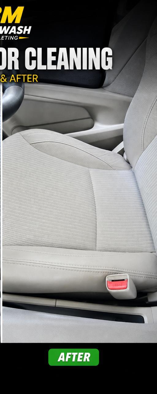 Car interior after deep cleaning at BM Car Wash & Valeting